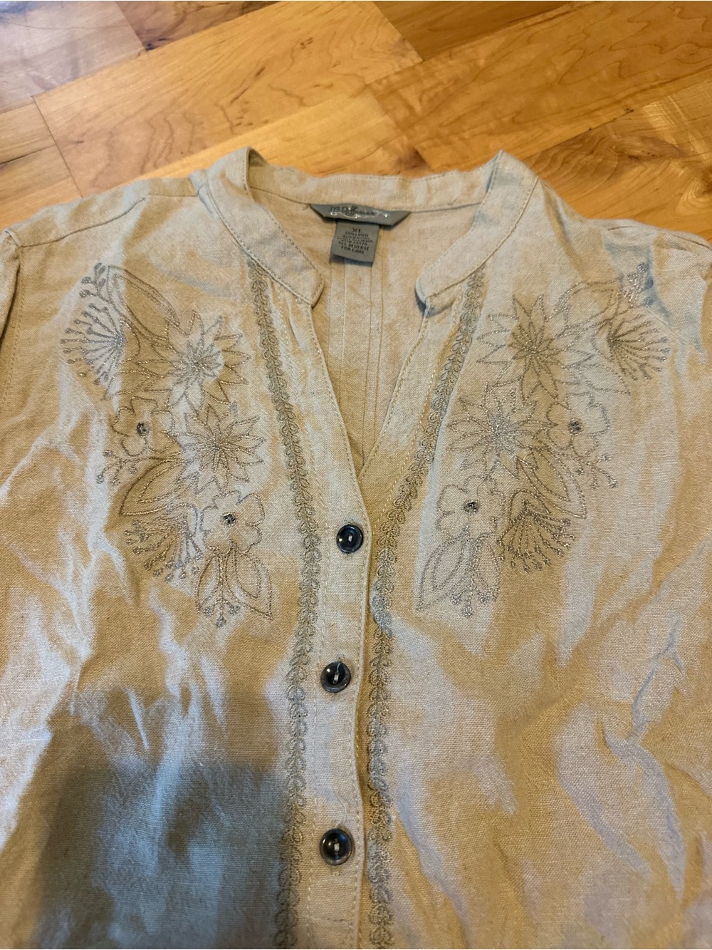 BDG Beige Embroidered Tunic